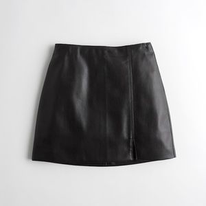 Faux Leather Ultra High Rise A-Line Mini Skirt